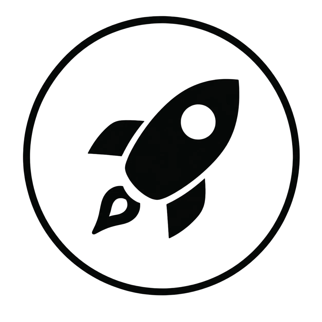 Minimalist rocket icon representing business launch and optimisation strategies by a top digital marketing company in Palakkad.